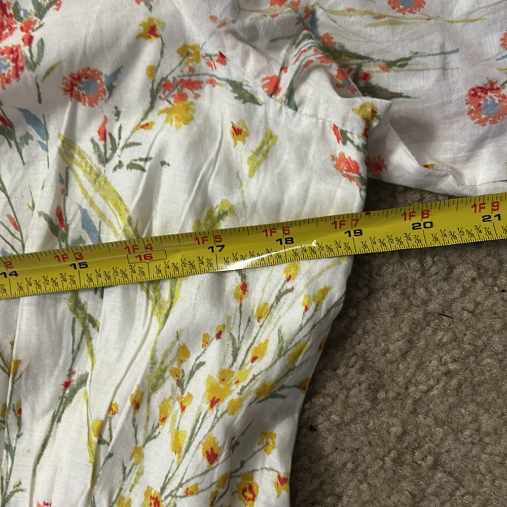 Ralph Lauren Floral Cream Maxi Dress with Orange/Yellow/Pink Print Size 10 - Picture 6 of 11